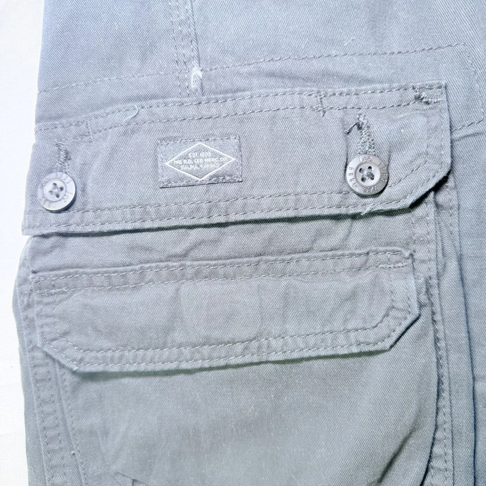 Lee Men's Cargo Shorts Size‎ 40 Gray Cotton D-Ring Belt Pockets